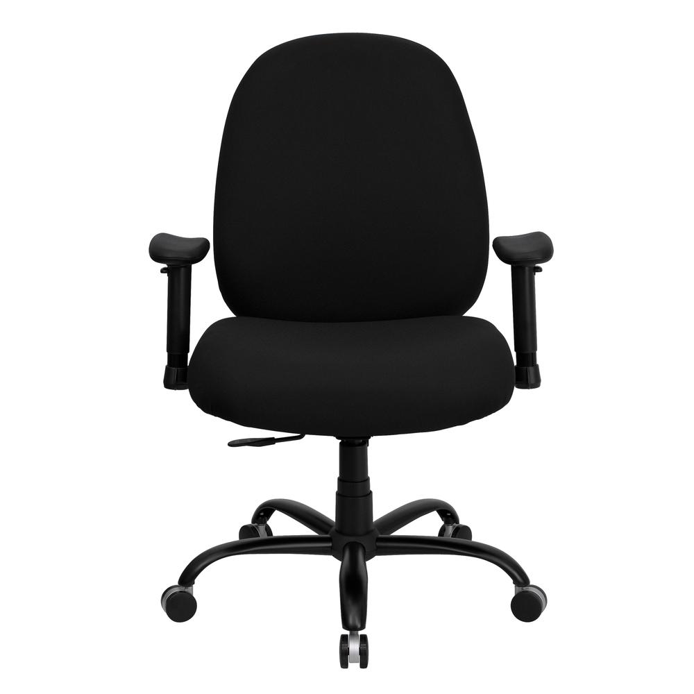 Big & Tall 400 lb. Rated High Back Black Fabric Executive Ergonomic Office Chair with Adjustable Back and Arms. Picture 4