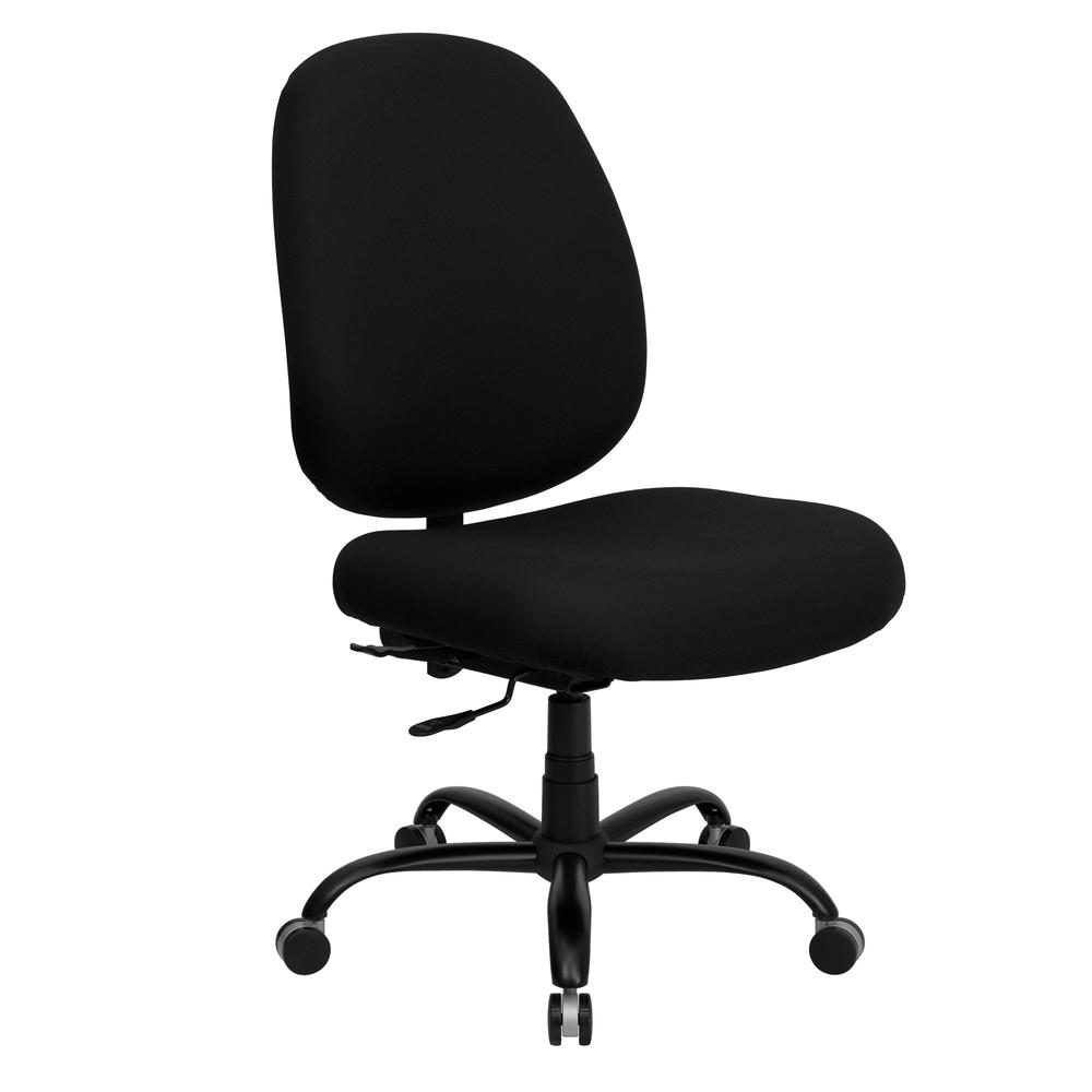 Big & Tall 400 lb. Rated High Back Black Fabric Executive Swivel Ergonomic Office Chair with Adjustable Back. The main picture.