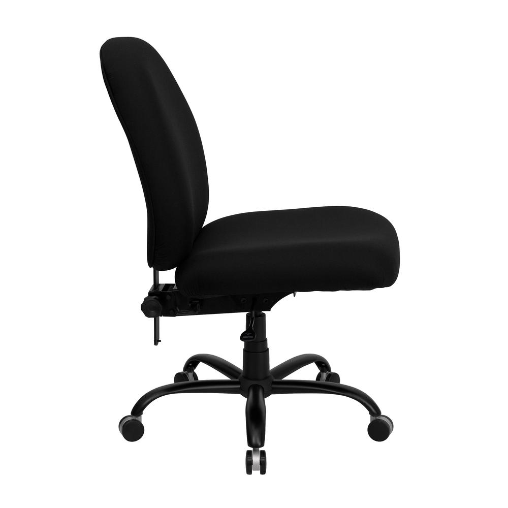 Big & Tall 400 lb. Rated High Back Black Fabric Executive Swivel Ergonomic Office Chair with Adjustable Back. Picture 2