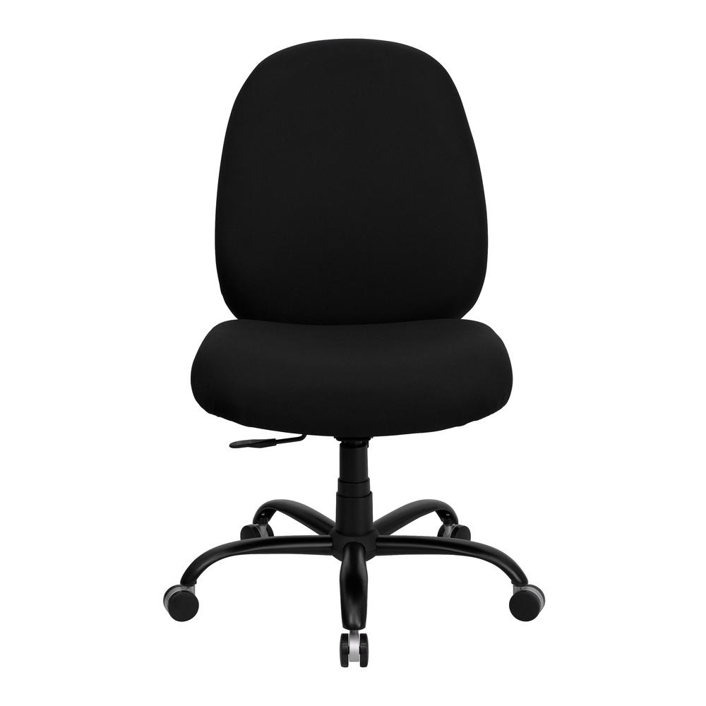 Big & Tall 400 lb. Rated High Back Black Fabric Executive Swivel Ergonomic Office Chair with Adjustable Back. Picture 4