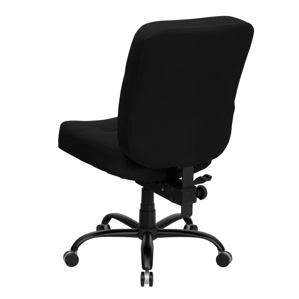 Big & Tall 400 lb. Rated High Back Black Fabric Executive Swivel Ergonomic Office Chair with Rectangular Back. Picture 3