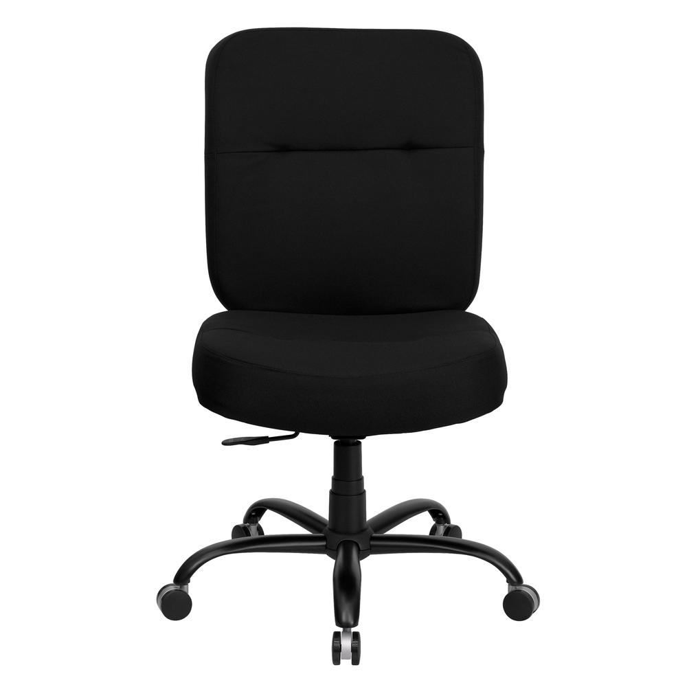 Big & Tall 400 lb. Rated High Back Black Fabric Executive Swivel Ergonomic Office Chair with Rectangular Back. Picture 4
