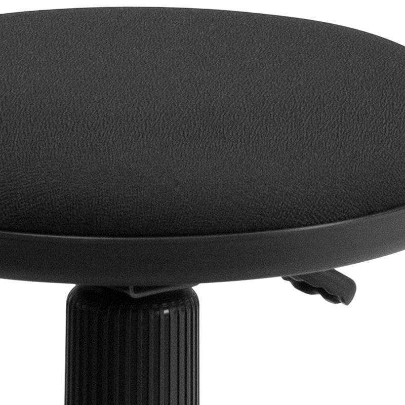 Black Ergonomic Stool with Foot Ring. Picture 7