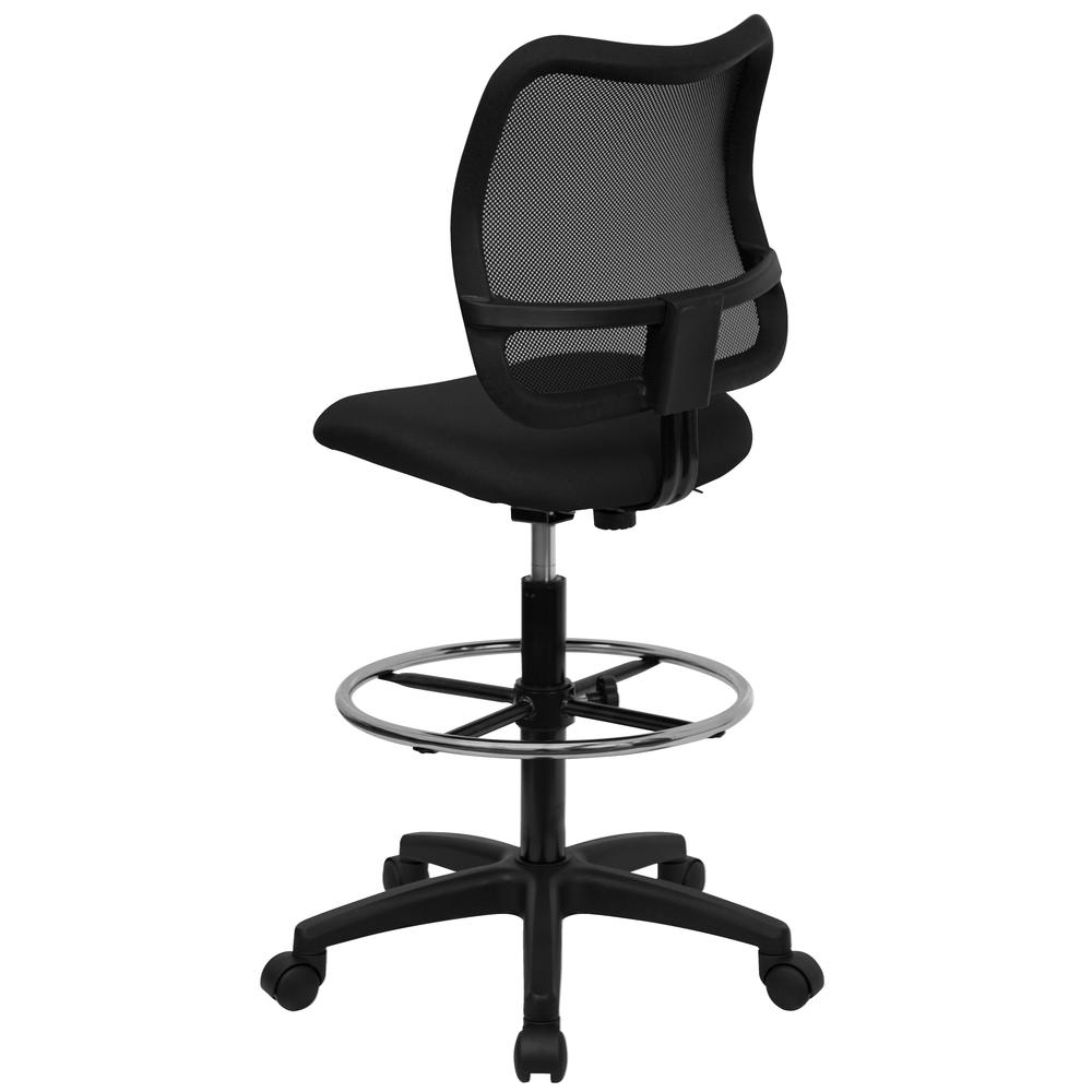 Mid-Back Black Mesh Drafting Chair. Picture 3