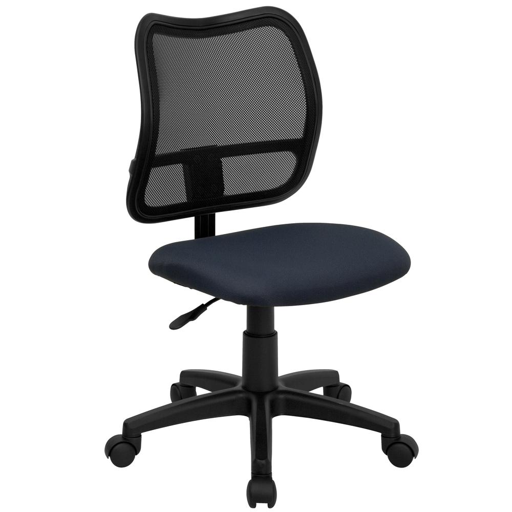 Mid-Back Navy Blue Mesh Swivel Task Office Chair. The main picture.