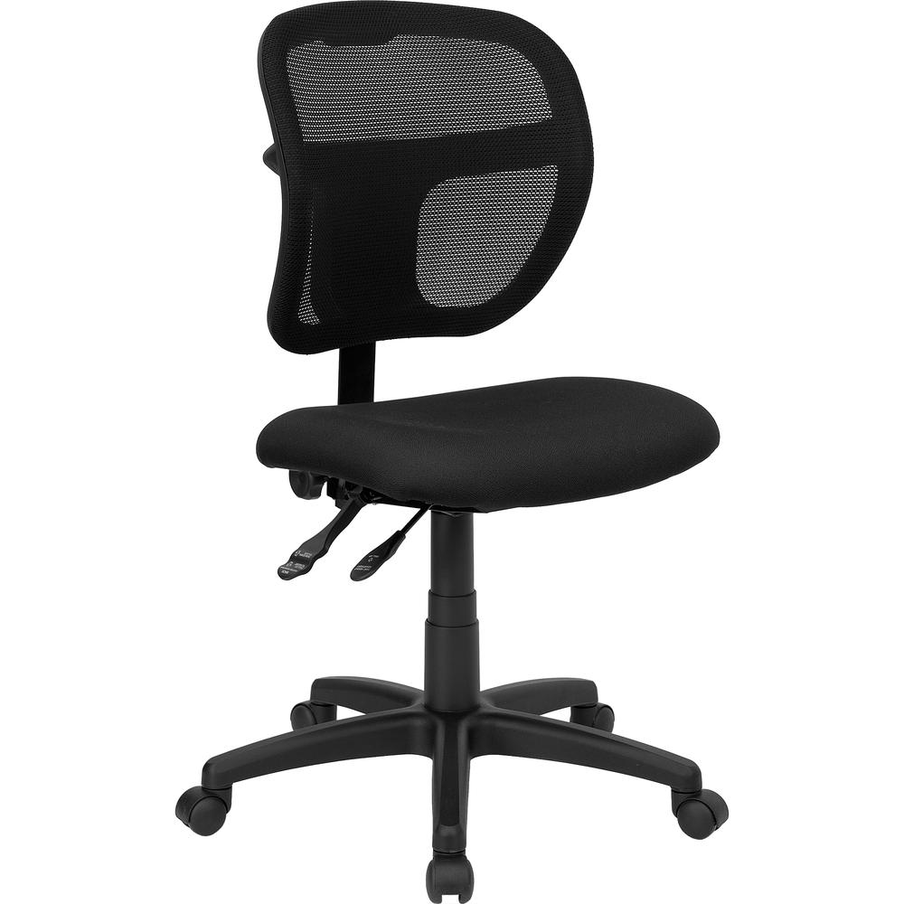 Mid-Back Black Mesh Swivel Task Office Chair with Back Height Adjustment. The main picture.