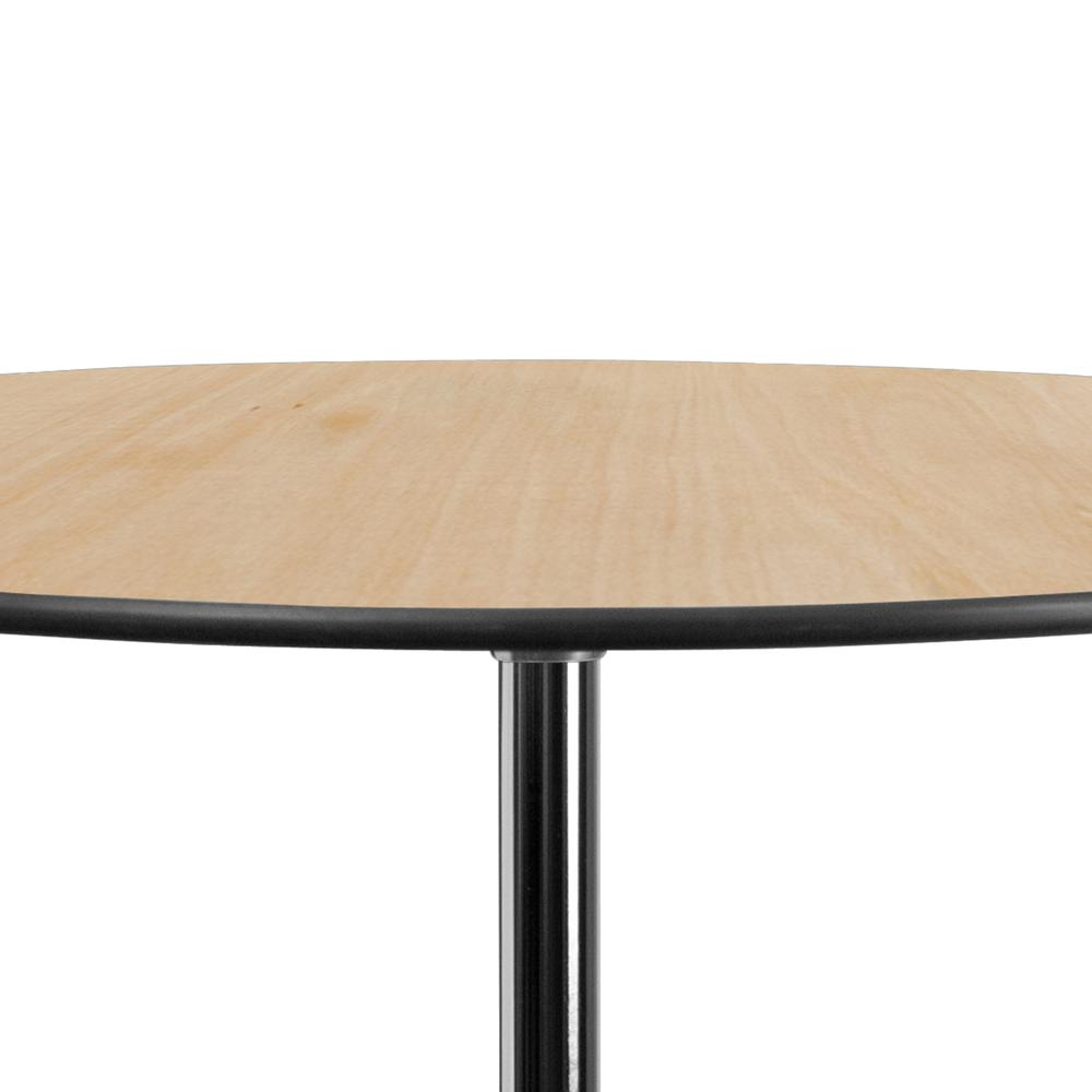 36'' Round Wood Cocktail Table with 30'' and 42'' Columns. Picture 6