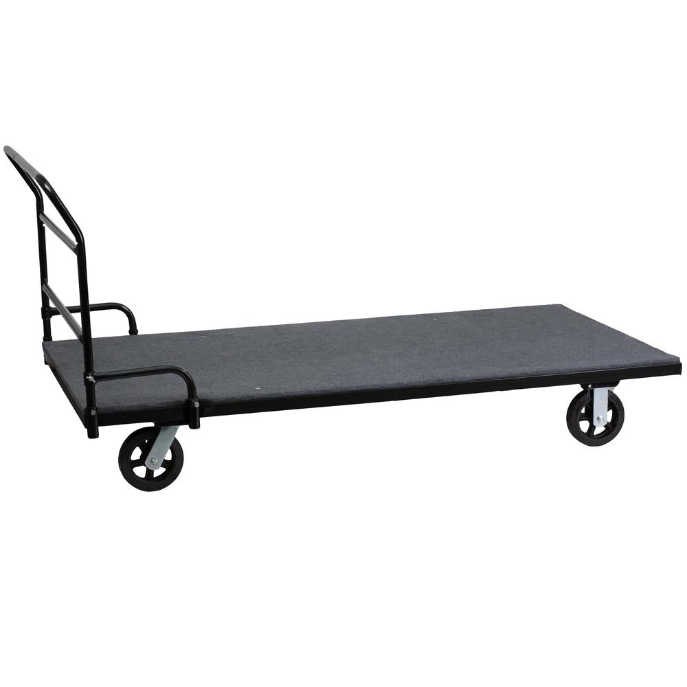 Folding Table Dolly with Carpeted Platform for Rectangular Tables. Picture 1