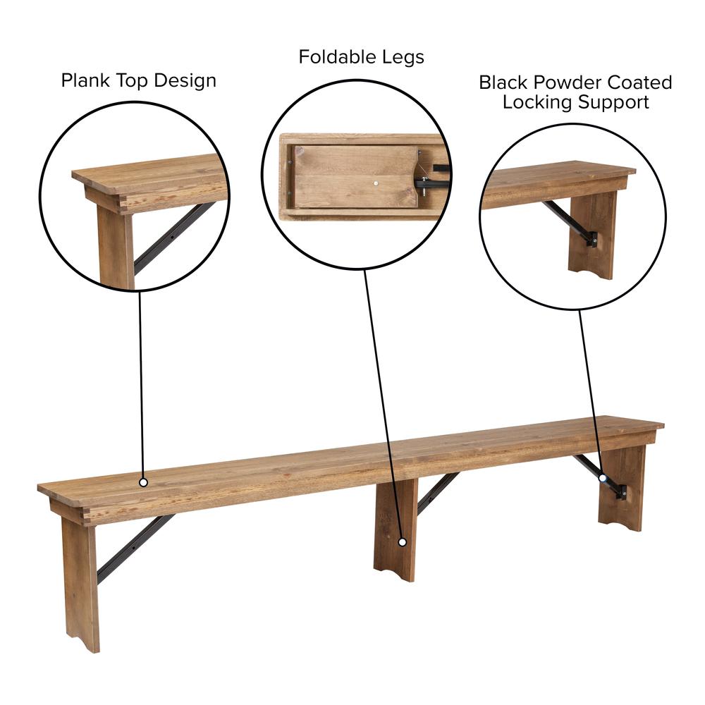 Farmhouse Style Folding Bench. Picture 9