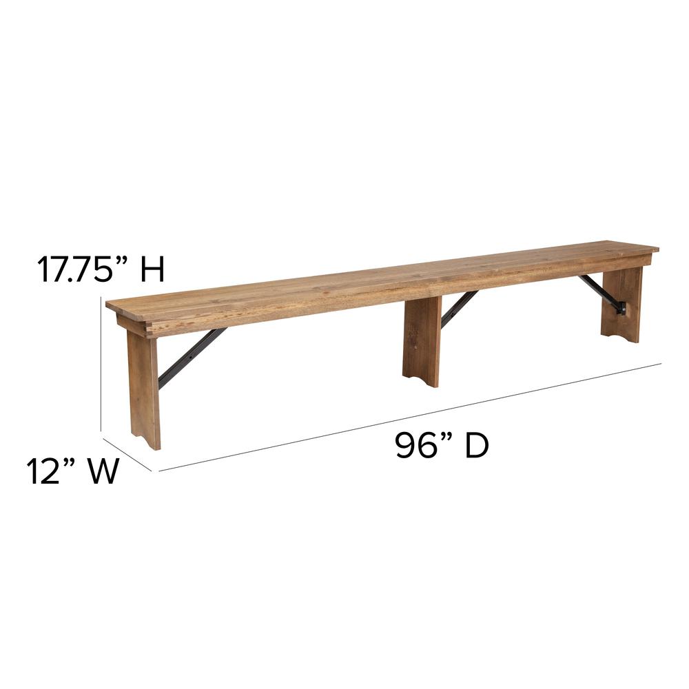 Farmhouse Style Folding Bench. Picture 1