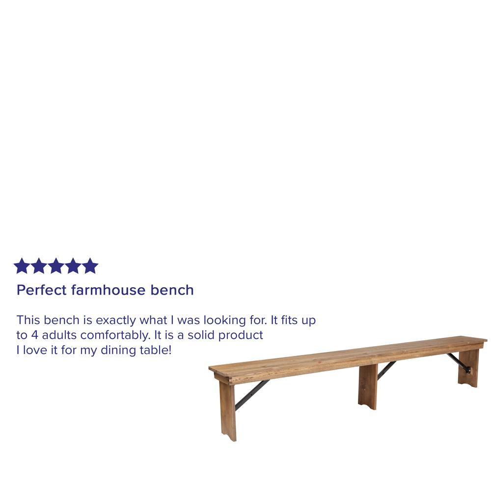 Farmhouse Style Folding Bench. Picture 7