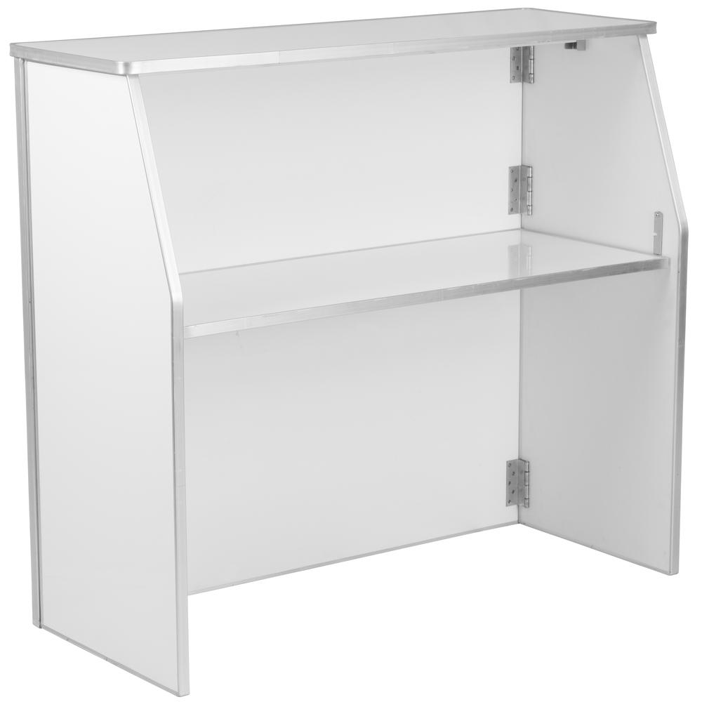 4' White Laminate Foldable Bar - Portable Event Bar. Picture 1
