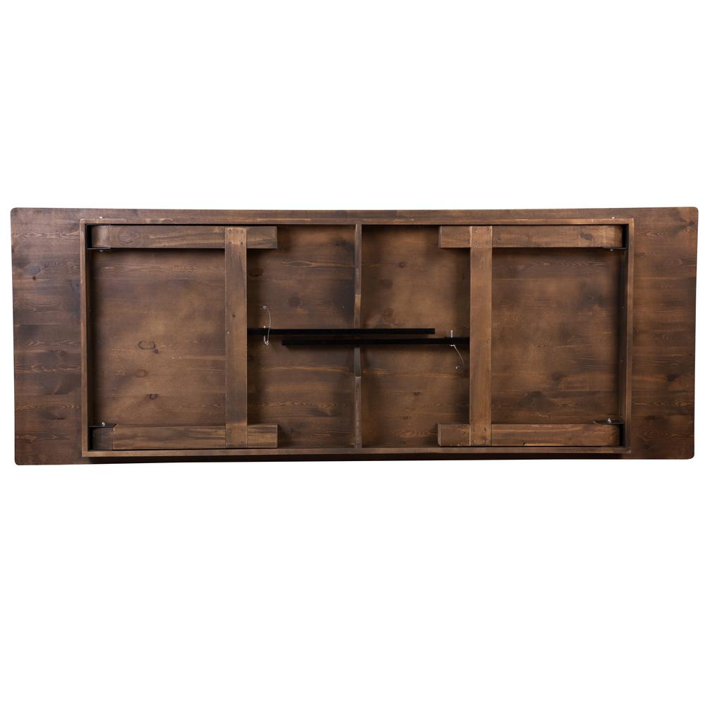 9' x 40" Rectangular Antique Rustic Solid Pine Folding Farm Table. Picture 3