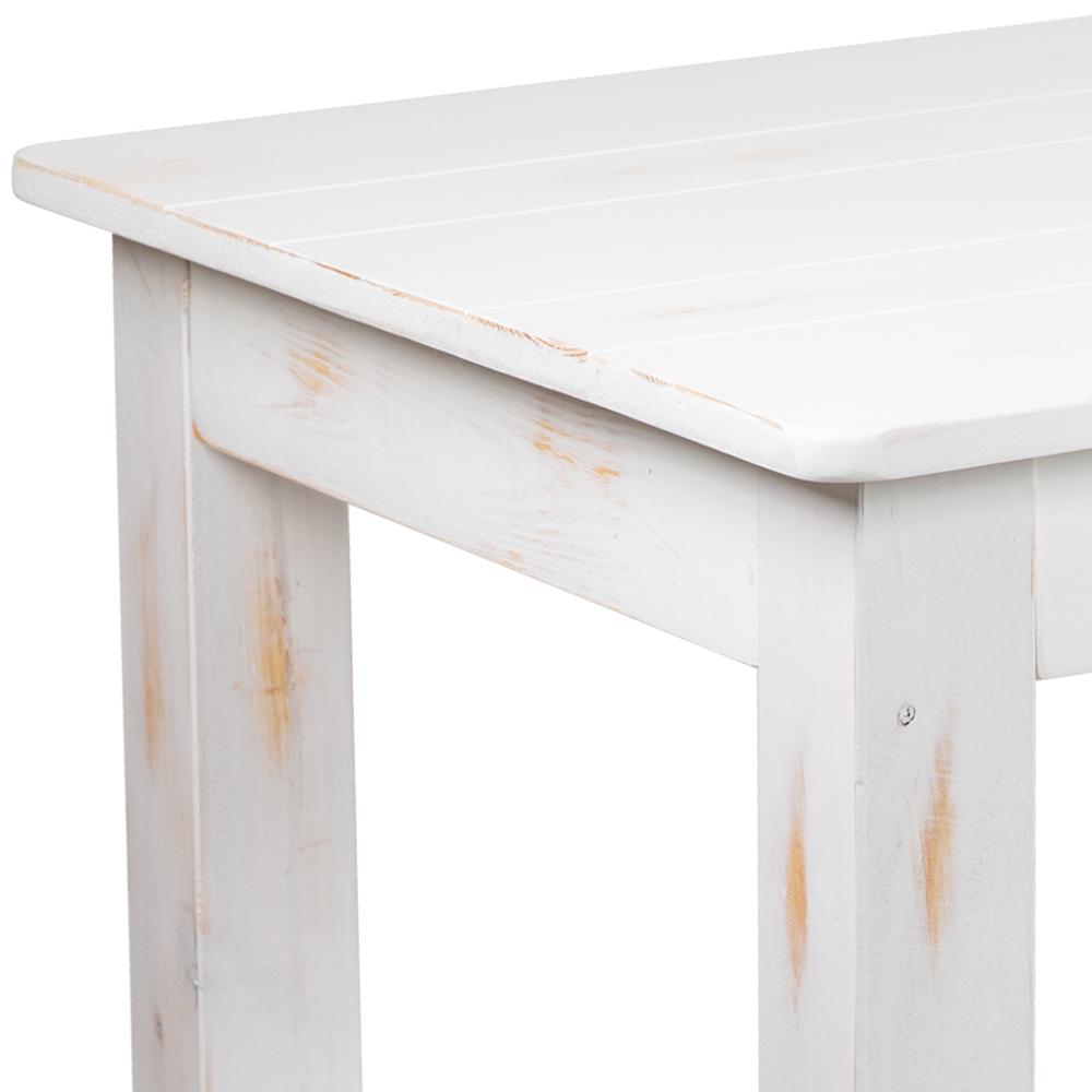 HERCULES Series 46" x 30" Rectangular Antique Rustic White Solid Pine Farm Dining Table. Picture 10