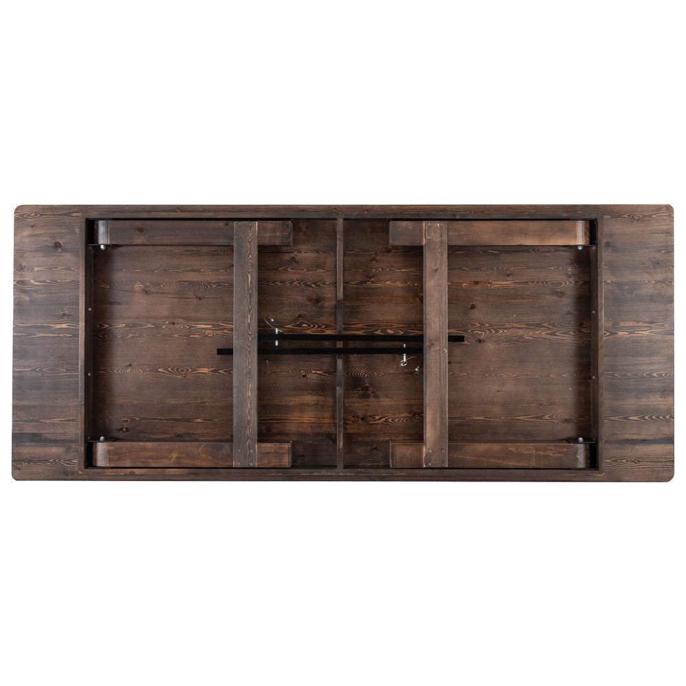 8' x 40" Farm Style Dining Table with X-Legs for Commercial and Residential Use. Picture 1