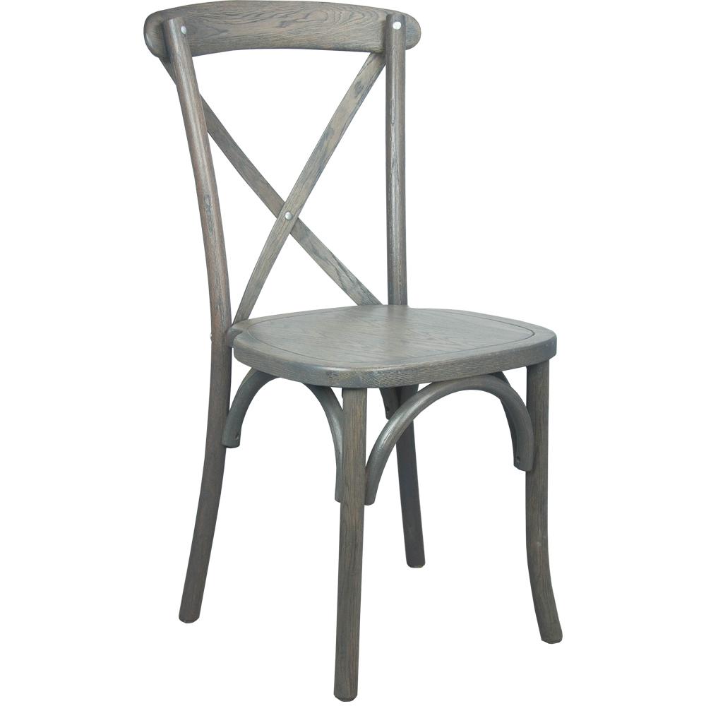 Grey X-Back Chair. Picture 1