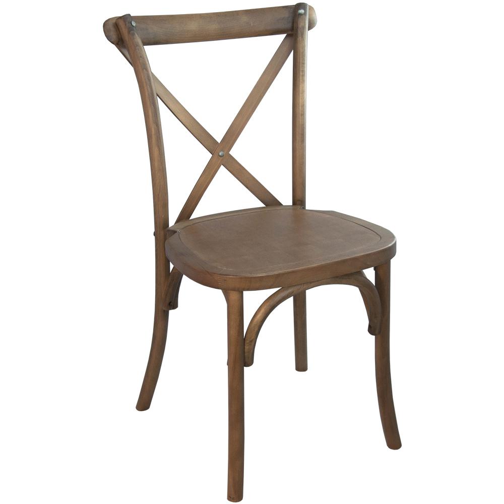 Light Brown X-Back Chair. Picture 1