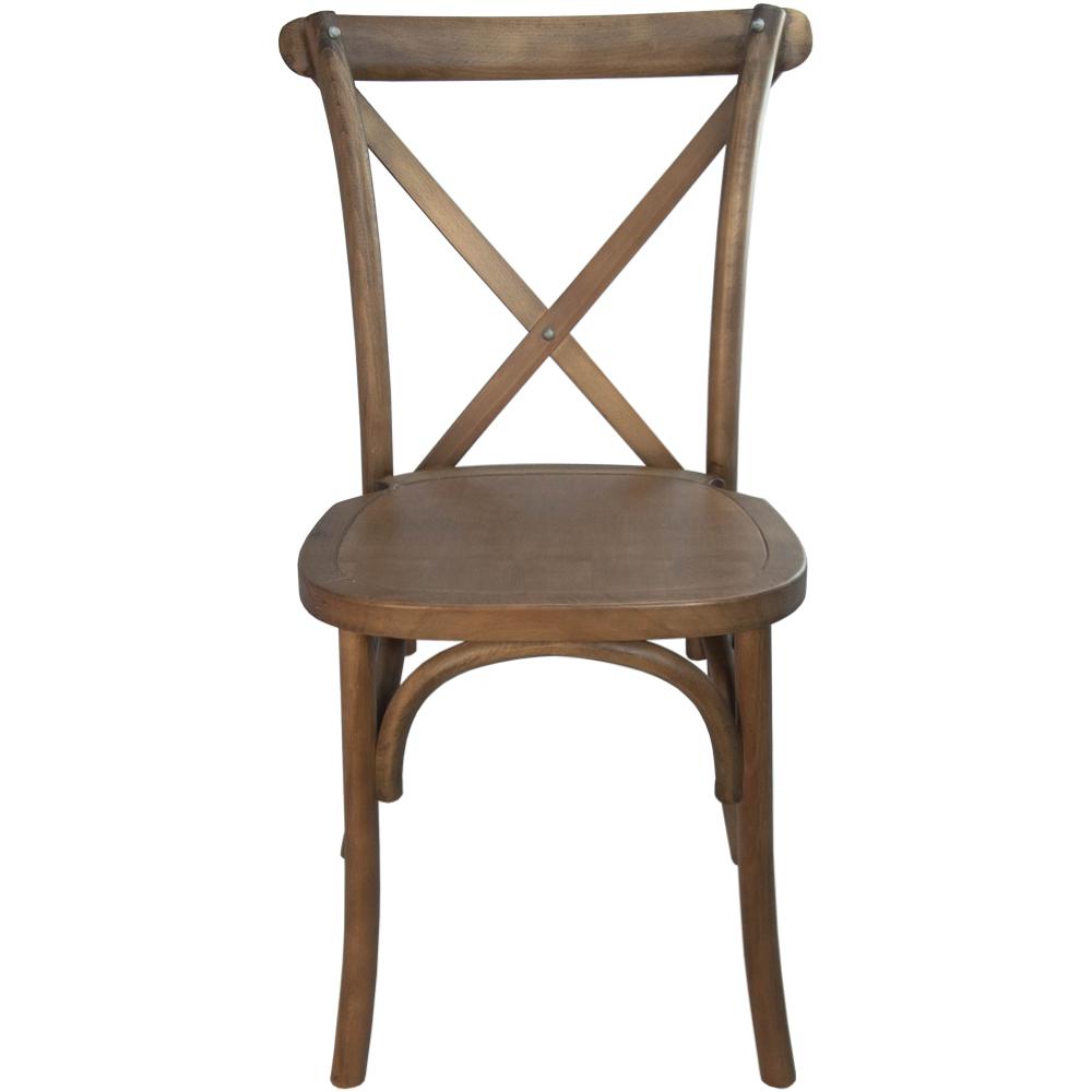 Light Brown X-Back Chair. Picture 3
