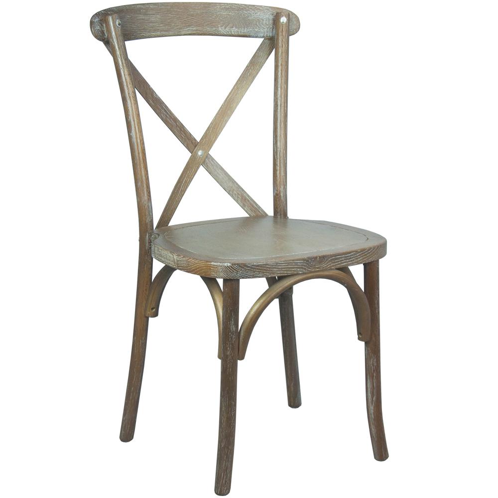 Medium With White Grain X-Back Chair. Picture 1