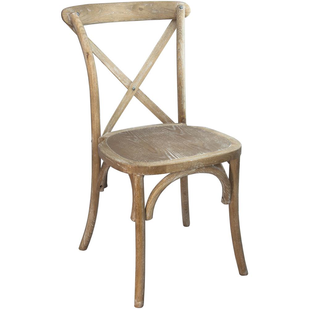 Natural With White Grain X-Back Chair. Picture 1