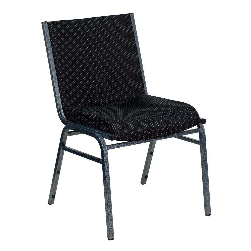 HERCULES Series Heavy Duty Black Dot Fabric Stack Chair. Picture 1