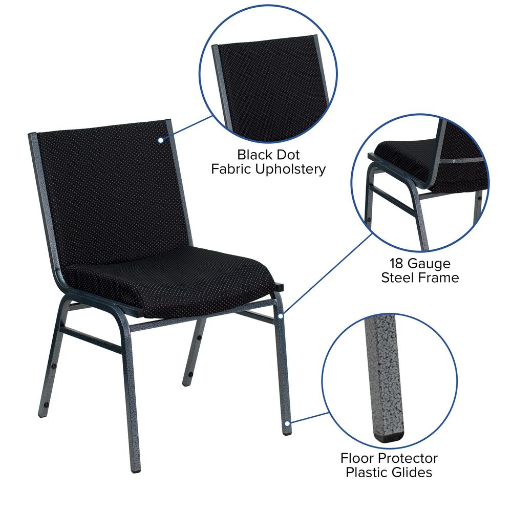 HERCULES Series Heavy Duty Black Dot Fabric Stack Chair. Picture 5