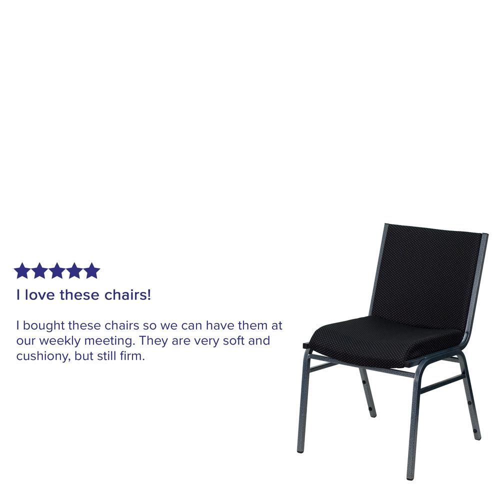 Heavy Duty Black Dot Fabric Stack Chair. Picture 8