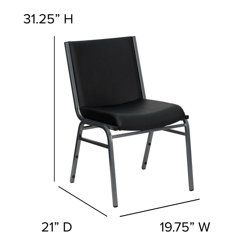 Heavy Duty Black Vinyl Stack Chair. Picture 2