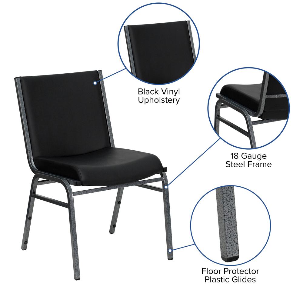 Heavy Duty Black Vinyl Stack Chair. Picture 6