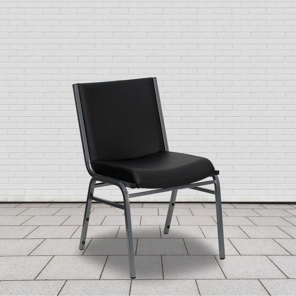 Heavy Duty Black Vinyl Stack Chair. Picture 9