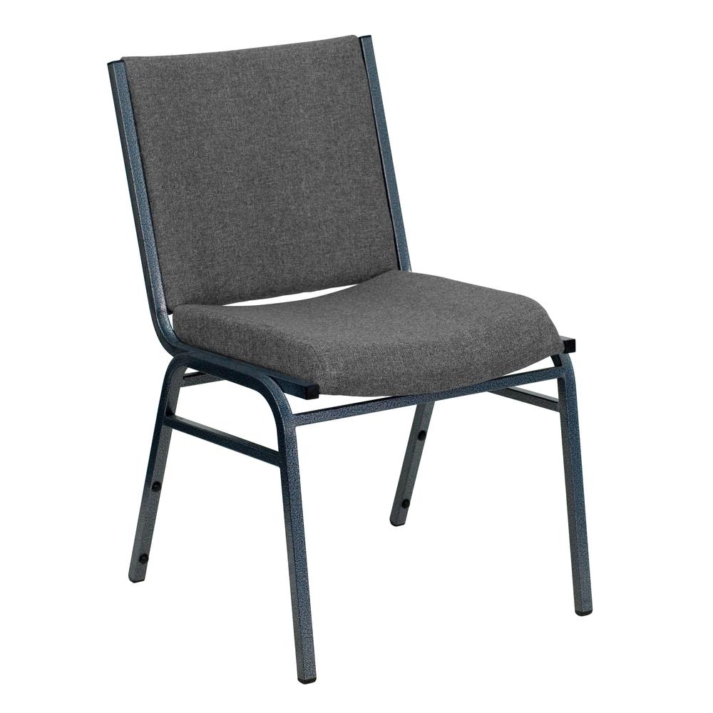 Heavy Duty Gray Fabric Stack Chair. Picture 1
