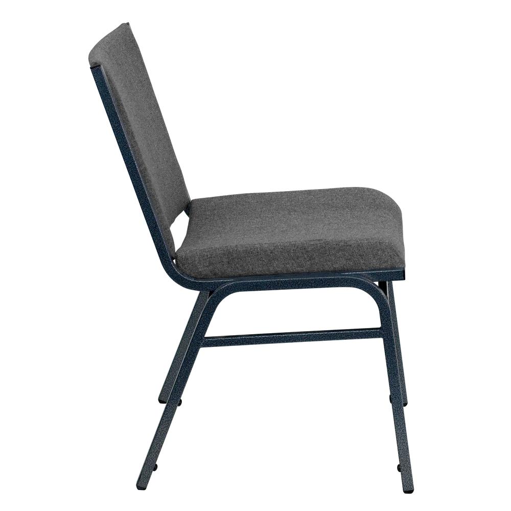 Heavy Duty Gray Fabric Stack Chair. Picture 2
