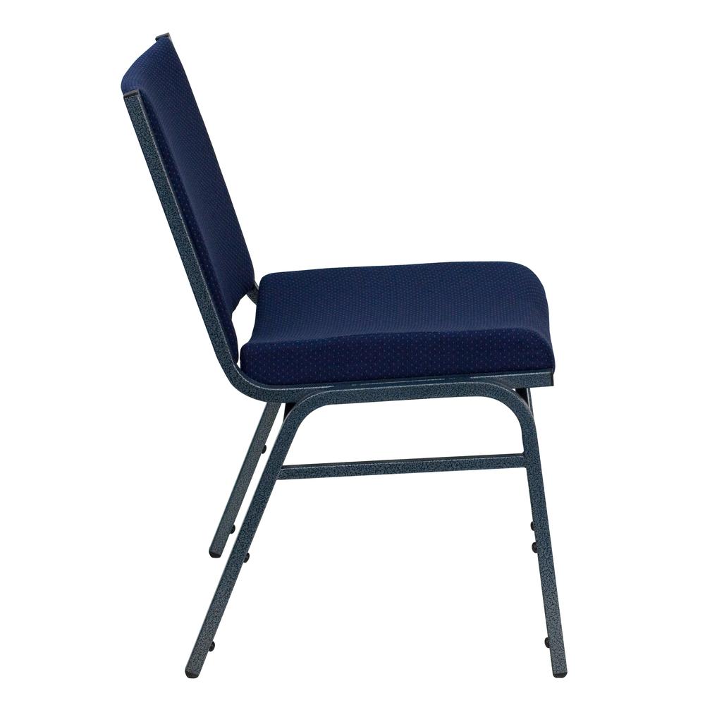 Heavy Duty Navy Blue Dot Fabric Stack Chair. Picture 2