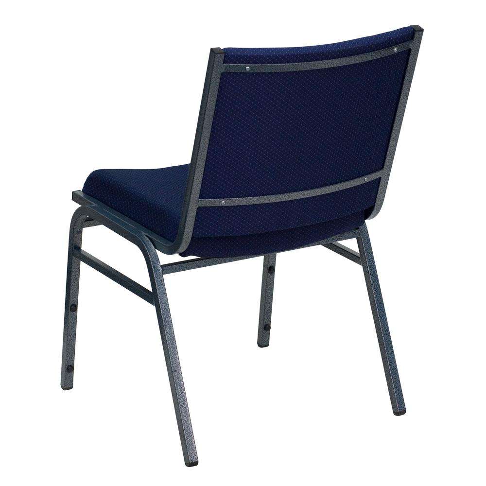 Heavy Duty Navy Blue Dot Fabric Stack Chair. Picture 3