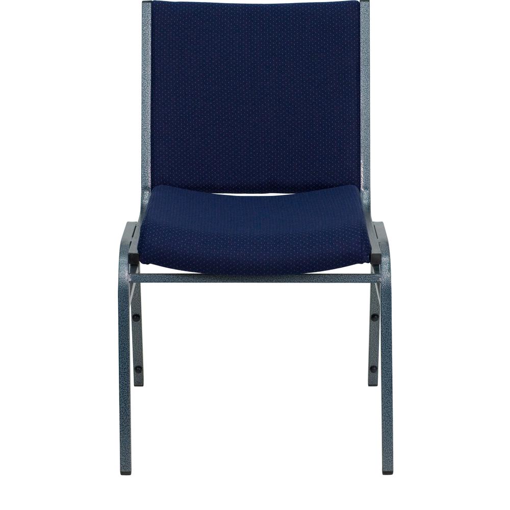 Heavy Duty Navy Blue Dot Fabric Stack Chair. Picture 4