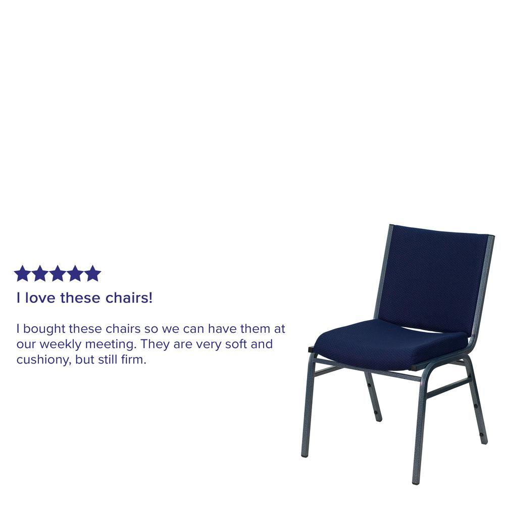 Heavy Duty Navy Blue Dot Fabric Stack Chair. Picture 6