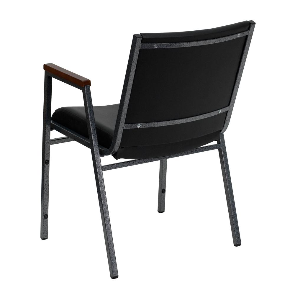 Heavy Duty Black Vinyl Stack Chair with Arms. Picture 3