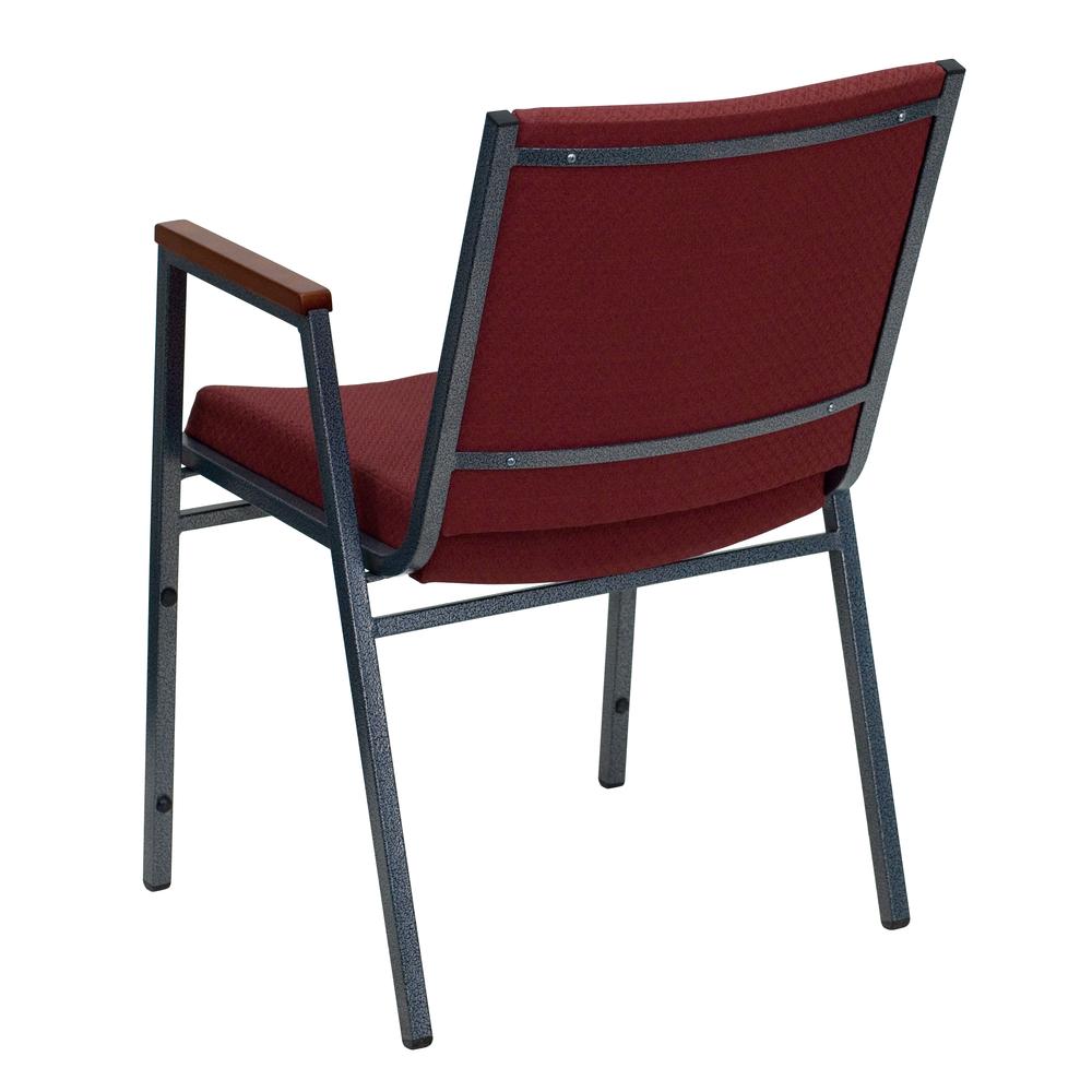 HERCULES Series Heavy Duty Burgundy Patterned Fabric Stack Chair with Arms. Picture 3