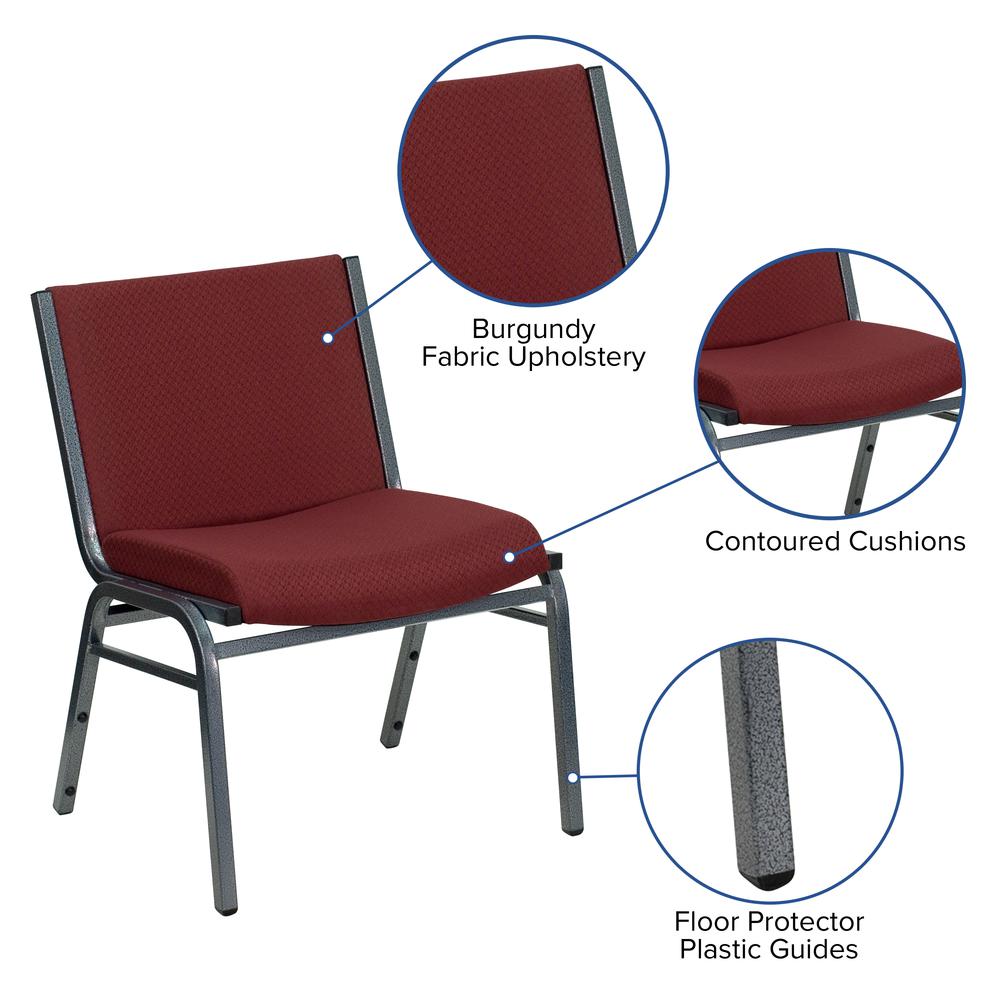 HERCULES Series Big & Tall 1000 lb. Rated Burgundy Fabric Stack Chair. Picture 5