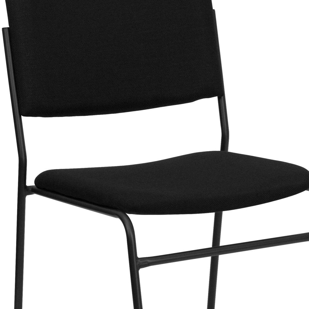 500 lb. Capacity High Density Black Fabric Stacking Chair with Sled Base. Picture 7