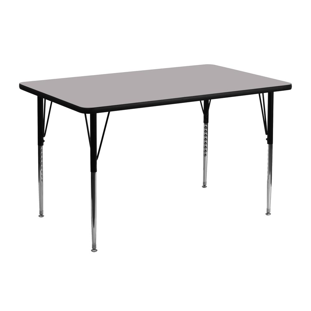 24''W x 48''L Grey Thermal Activity Table - Standard Height Adjustable Legs. Picture 1