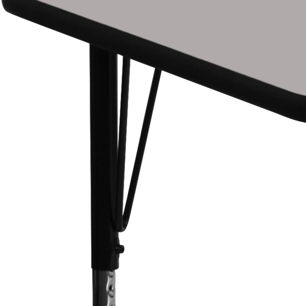 24''W x 60''L Rectangular Grey HP Laminate Activity Table - Standard Height Adjustable Legs. Picture 6