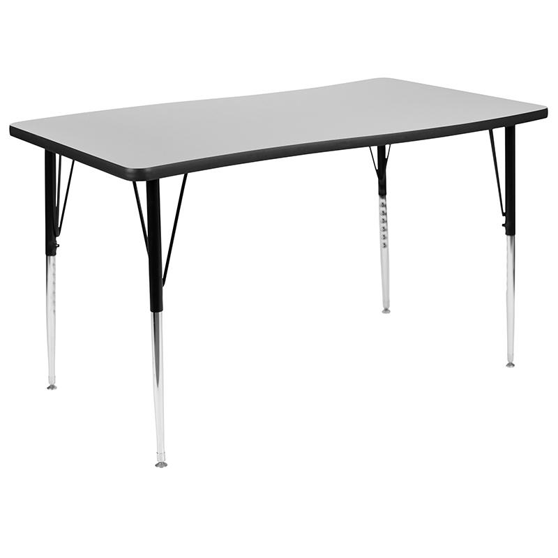 28"W x 47.5"L Grey Thermal Activity Table-Standard Height Adjust Legs. Picture 2