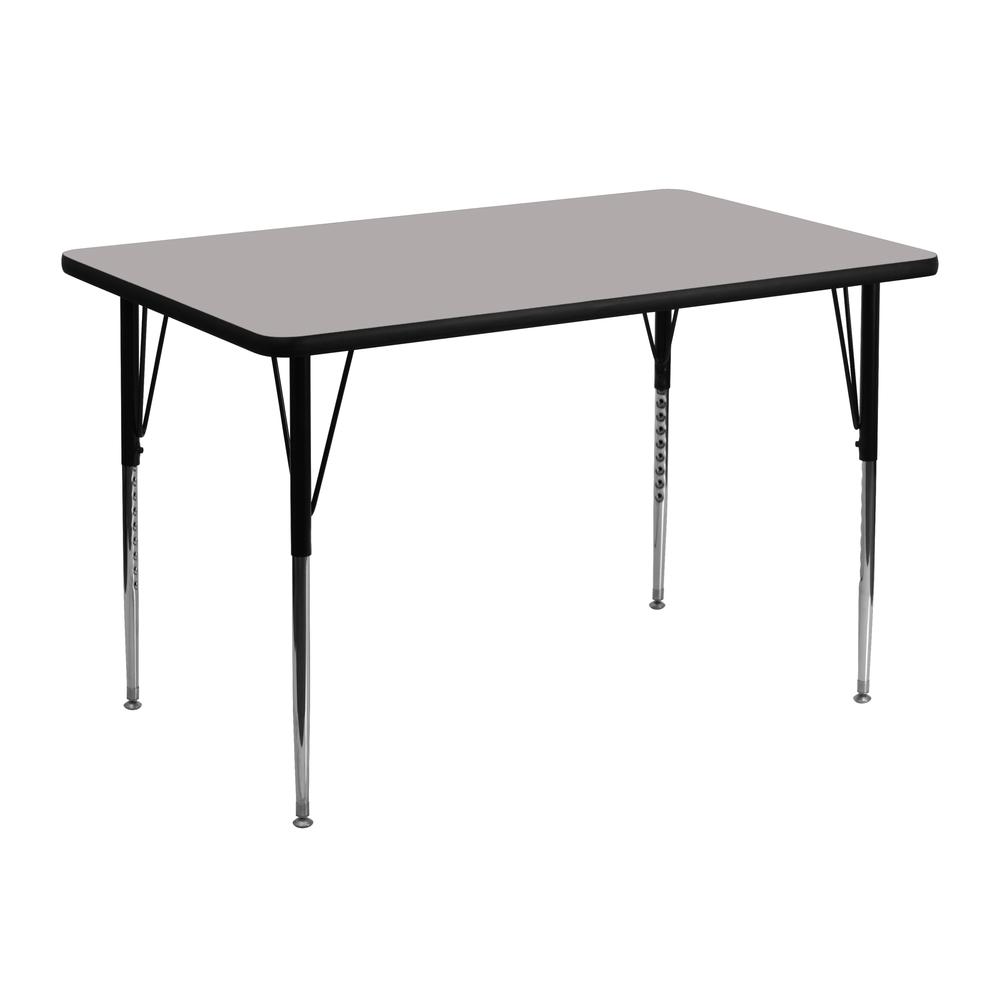 30''W x 48''L Grey HP Activity Table - Standard Height Adjustable Legs. Picture 1