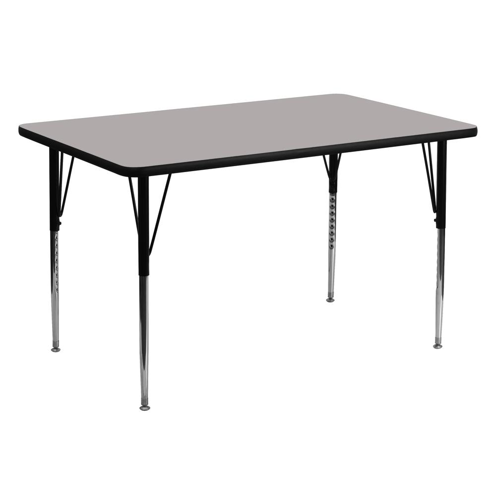 30''W x 60''L Grey HP Activity Table - Standard Height Adjustable Legs. Picture 1