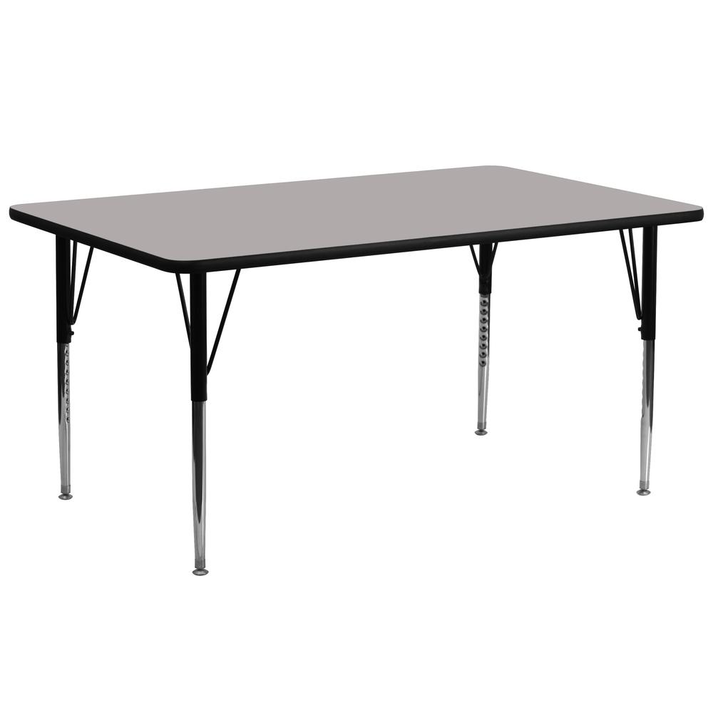 30''W x 72''L Grey HP Activity Table - Standard Height Adjustable Legs. Picture 1