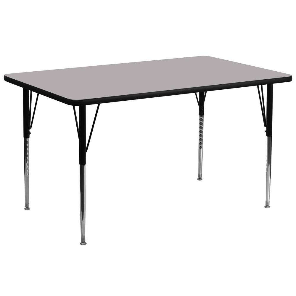 30''W x 72''L Grey Thermal Activity Table - Standard Height Adjustable Legs. Picture 1