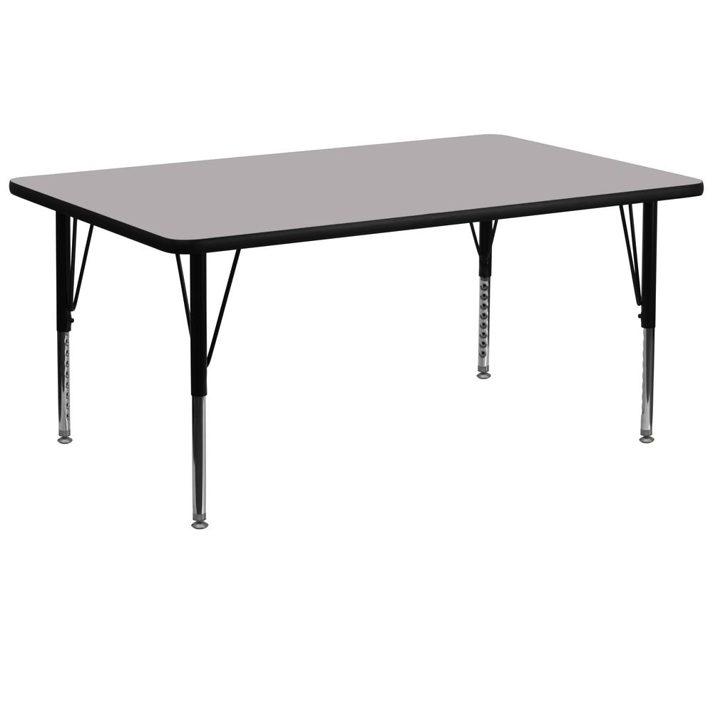30''W x 72''L Grey Thermal Activity Table - Height Adjustable Short Legs. Picture 1