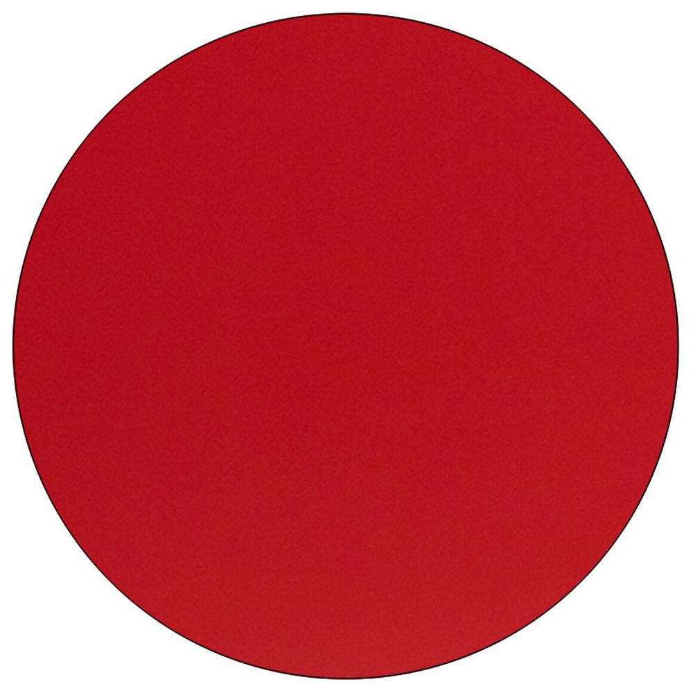 Mobile 48'' Round Red HP Laminate Activity Table - Standard Height Adjustable Legs. Picture 2
