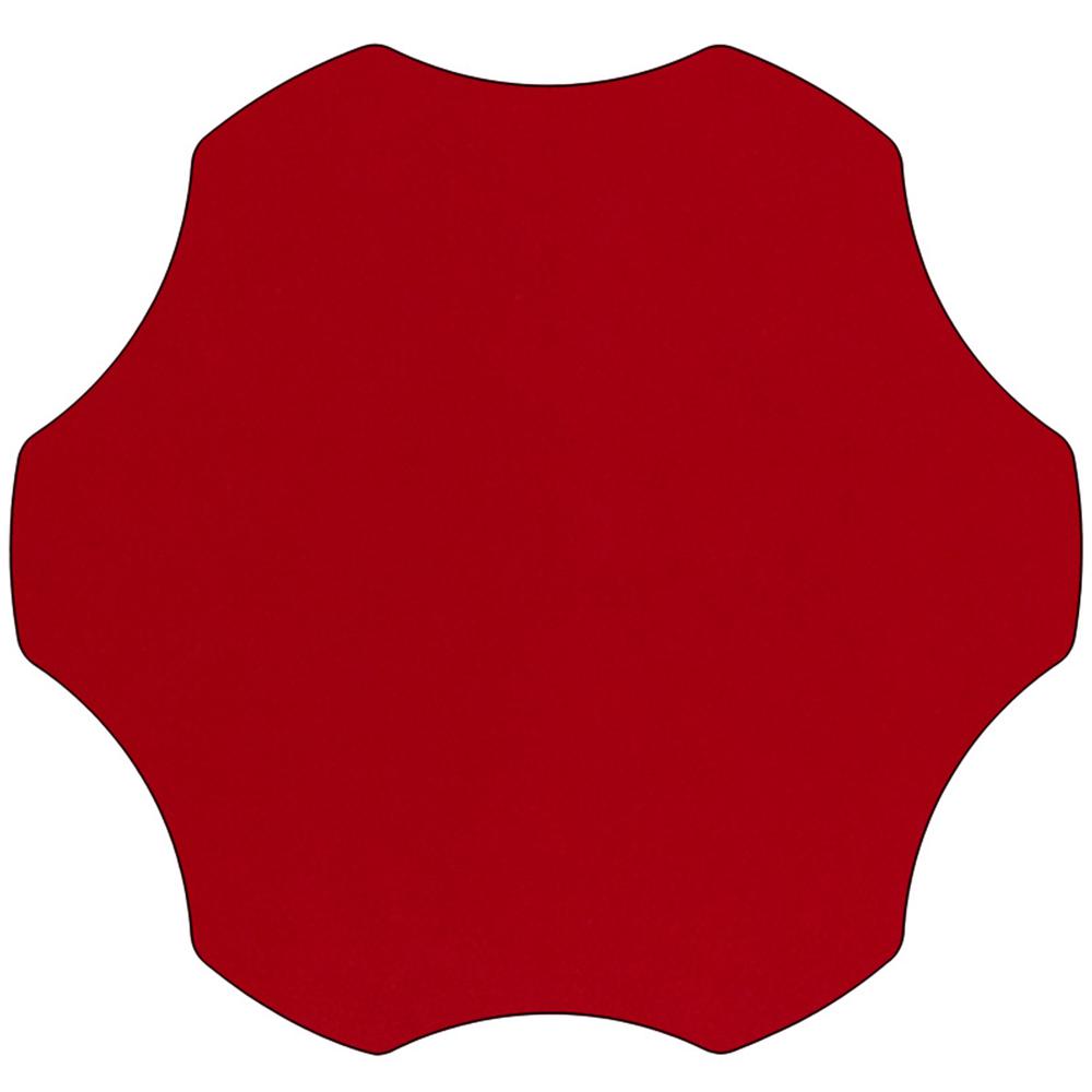 60'' Flower Red Thermal Laminate Activity Table - Standard Height Adjustable Legs. Picture 2